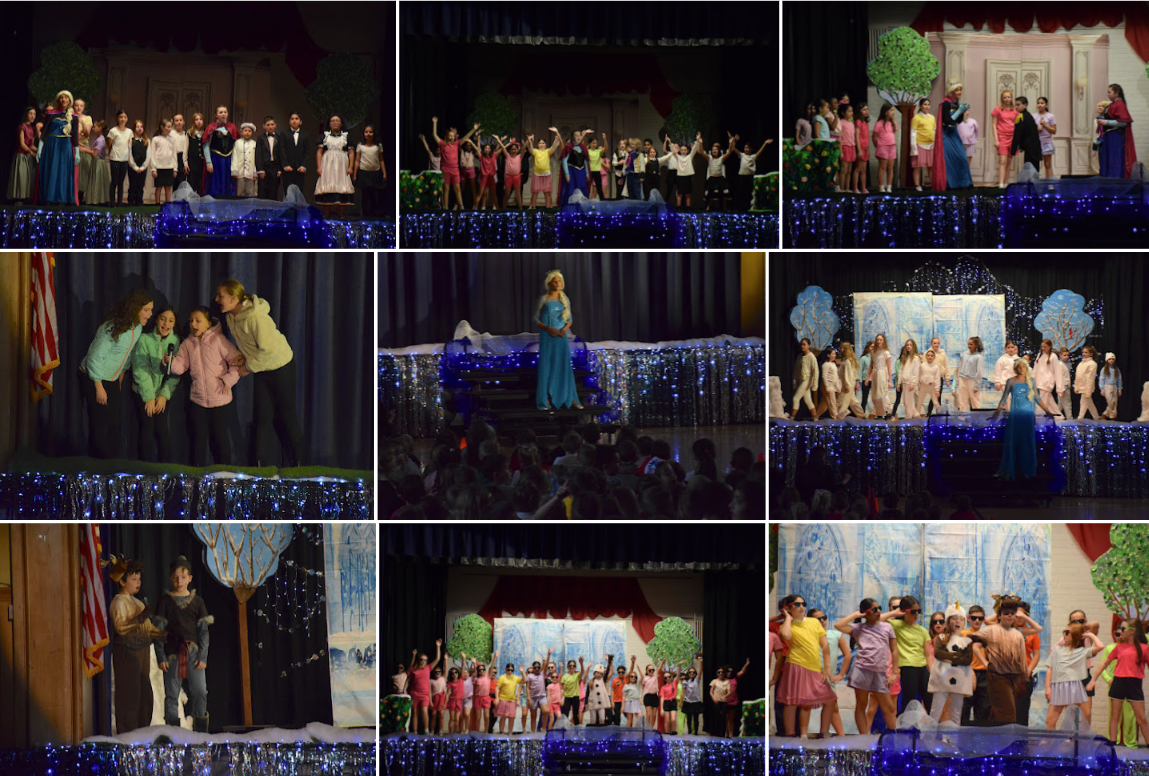 photo collage of students on stage